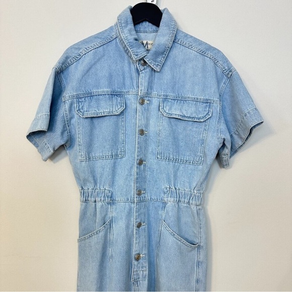 FREE PEOPLE Marci Denim Coverall in Wash Clear Skies - Picture 5 of 8